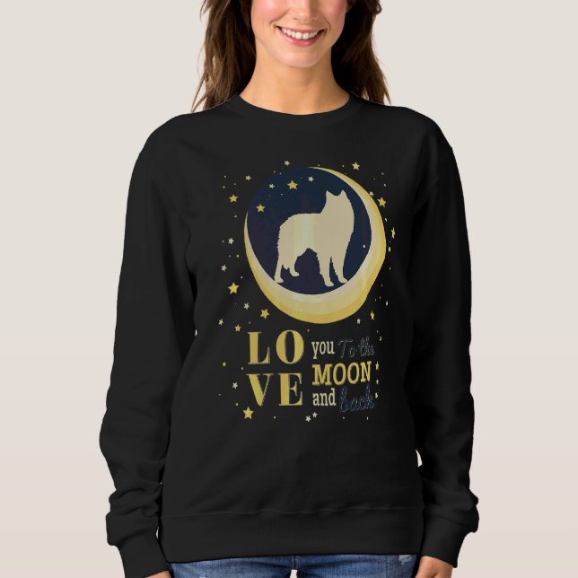 Sweatshirt Aimez Le Chien-Chien-Chien Belge À La Lune (Devant)