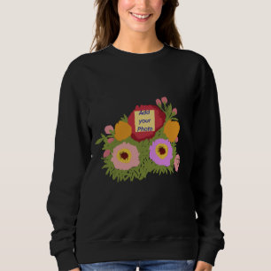Sweatshirt Ajouter votre photo Floral Pattern avec Initial