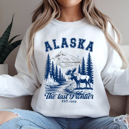 Sweatshirt Alaska Adventure Landscape with Moose
