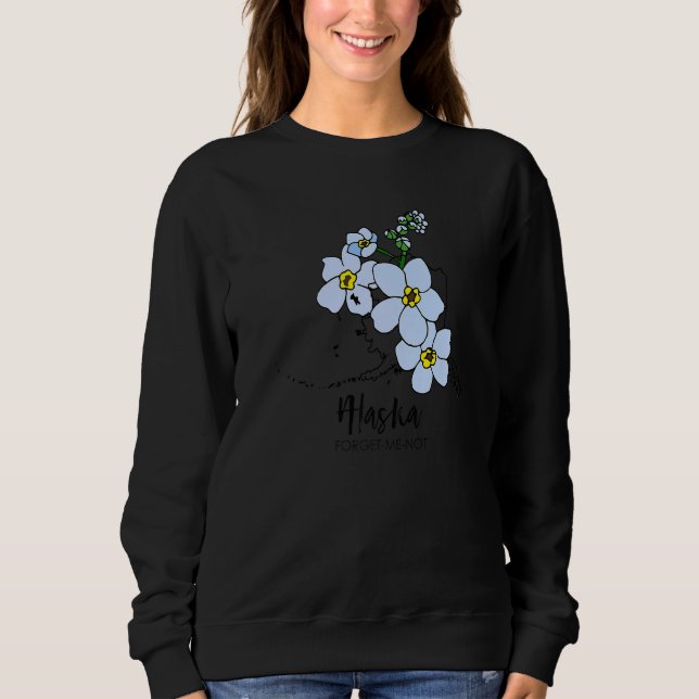 Sweatshirt Alaska Forget Me Not Flower   (Devant)