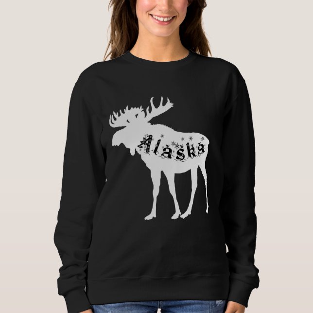 Sweatshirt Alaska Moose Holiday (Devant)