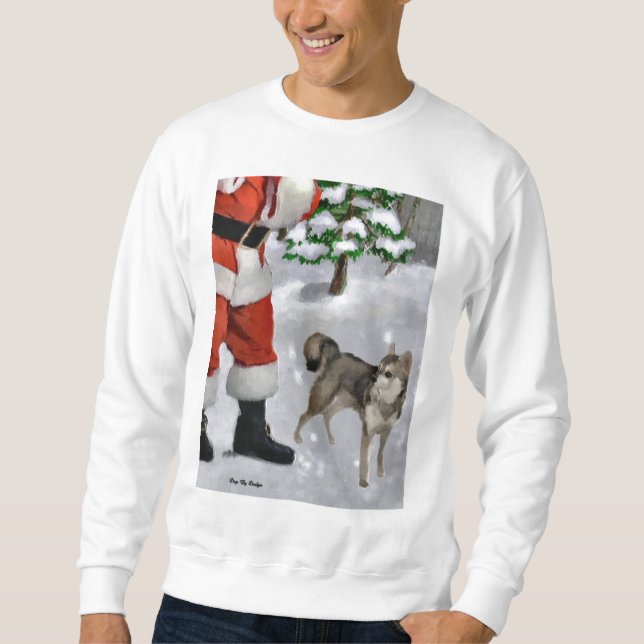 Sweatshirt Alaskan Klee Kai Cadeaux de Noël (Devant)