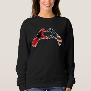 Sweatshirt Albanie Drapeau américain - USA Coeur albanais