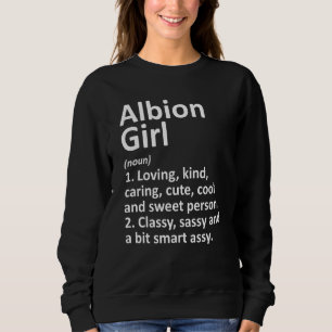 Sweatshirt Albion Girl Mi Michigan Funny City Accueil Racines
