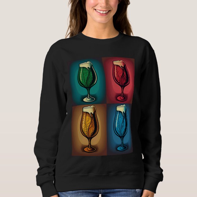 Sweatshirt Alcoholic Drinks Enthusiast Pop Style Glasses Of B (Devant)