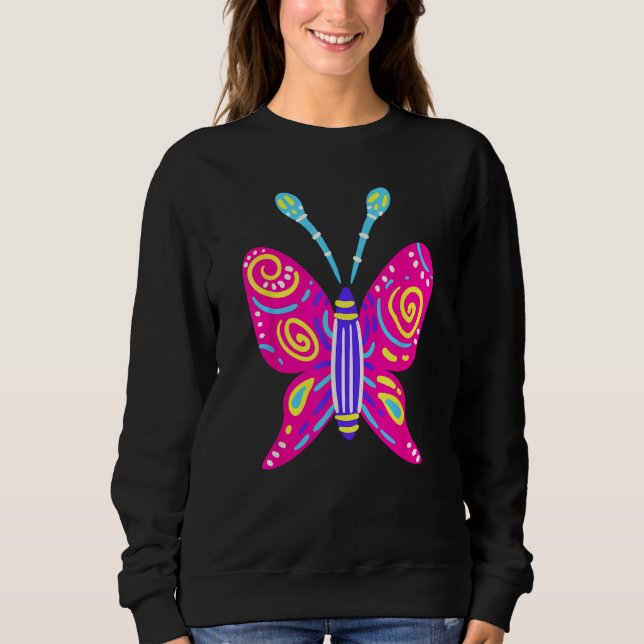 Sweatshirt Alebrijes Fantasy Figure Animal Sculpture Butterfl (Devant)
