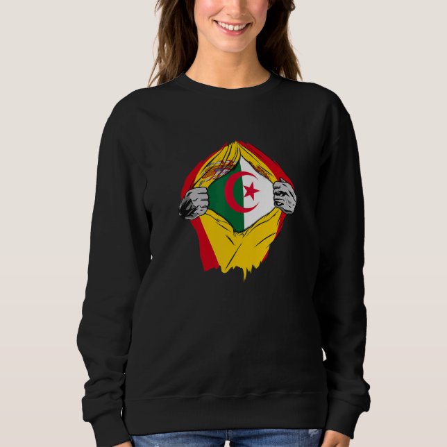 Sweatshirt Algérie Et Espagne Super Drapeau Descendants D'Alg (Devant)
