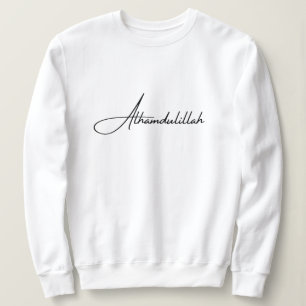 Sweatshirt Alhamdulillah Minimalisme Blanc Islamique Musulman