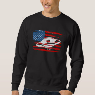 Sweatshirt Alien d'objet volant non identifié Usa Flag