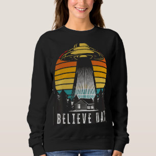 Sweatshirt Alien Ufo Croit Dat Alien Enlèvement Spacship Su