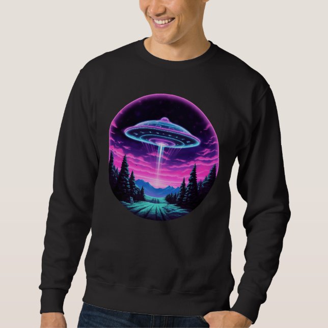 Sweatshirt Alien vaisseau spatial rétro futuriste (Devant)