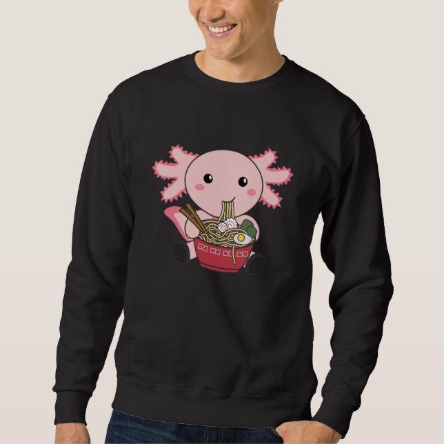 Sweatshirt Alimentation Axolotl Ramen Japonais Nourriture Kaw (Devant)