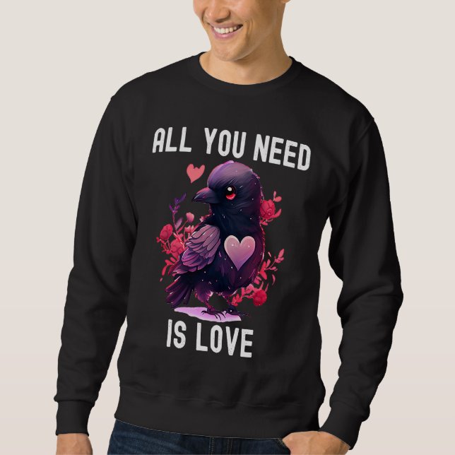 Sweatshirt All you need is love with heart Valentine's Day (Devant)