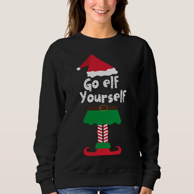 Sweatshirt Allez Vous-Même Pour Noël Hommes Femmes Mat De Fam (Devant)