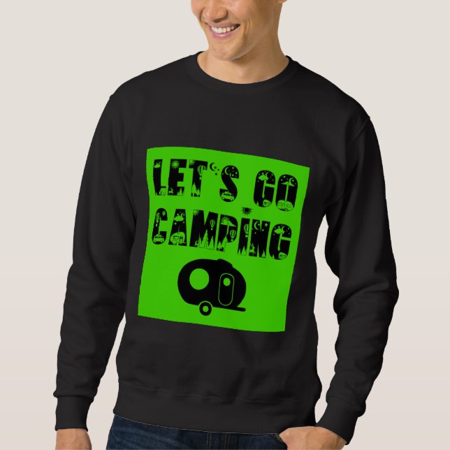 Sweatshirt Allons-y Camping - Oeuf en fibre de verre (Devant)