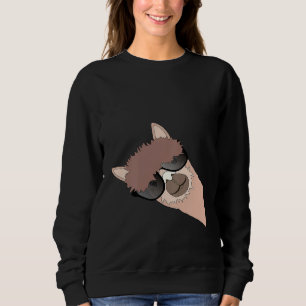 Sweatshirt Alpaca Avec Lunettes De Soleil Cool Llama
