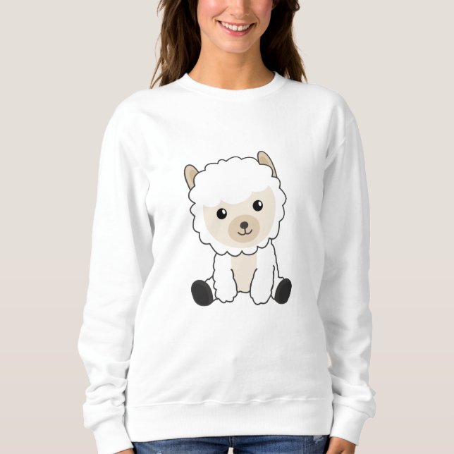 Sweatshirt Alpaca mignon Animaux Pour Enfants Amusants Alpaca (Devant)
