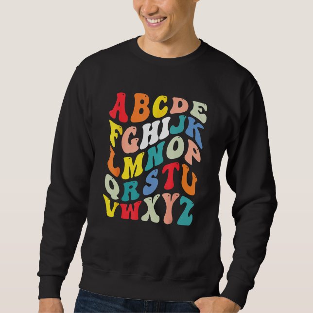 Sweatshirt Alphabet Hi Back To School ABC Pre K Kindergarten  (Devant)