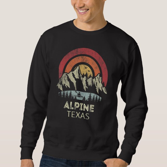 Sweatshirt Alpine Texas Mountain Sunset Sunrise Kayaking (Devant)