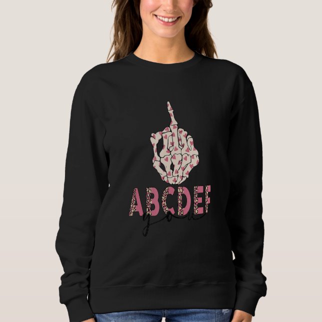 Sweatshirt Amazing valentine appare skeleton hands abcdef (Devant)