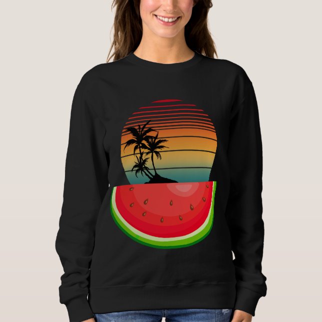 Sweatshirt Ambiance estivale Coucher de soleil Pastèque  (Devant)