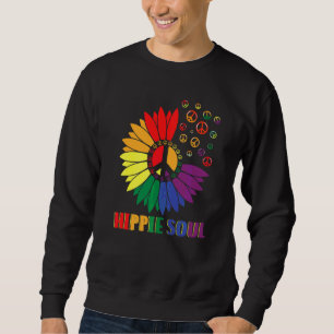Sweatshirt Âme Hippie Fleur Symbole de Paix Daisy Pour Hommes