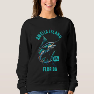 Sweatshirt Amelia Island Florida Retro Poisson de style dénud