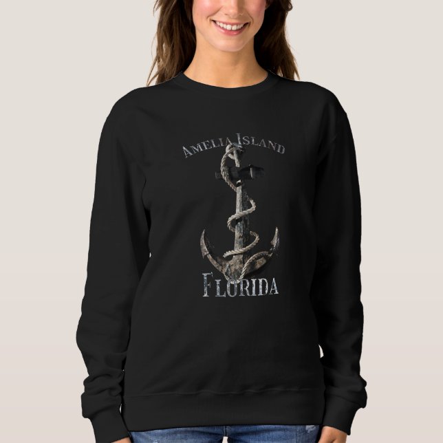 Sweatshirt Amelia Island Florida Vacation Ancre nautique Sai (Devant)