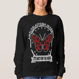 Sweatshirt Ameloblastoma Warrior red ribbon butterfly awarene