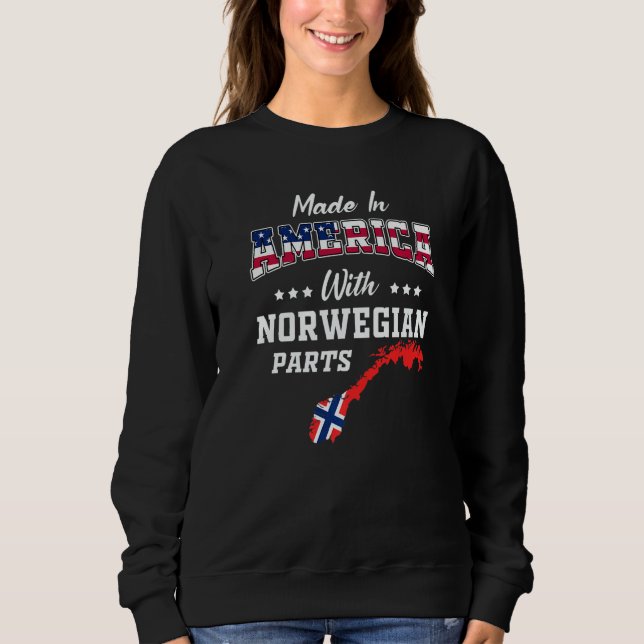 Sweatshirt America Norwegian Parts Norway Map USA Flag Ancest (Devant)