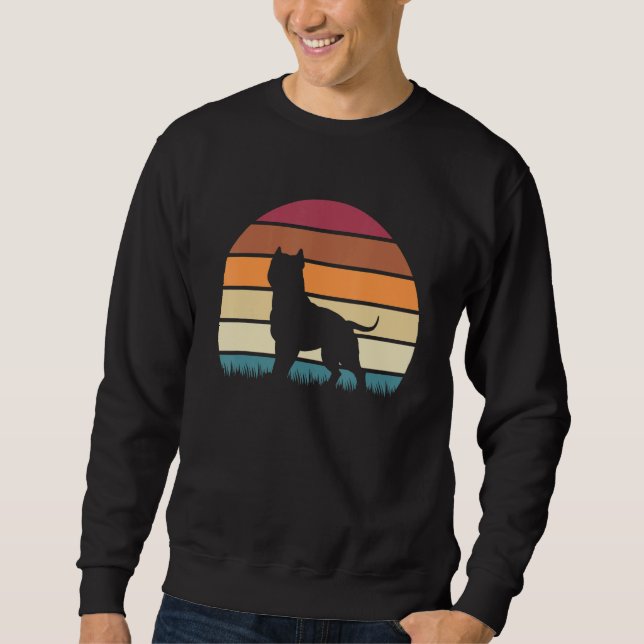 Sweatshirt American Bully Dog Breed Retro Sunset Design (Devant)