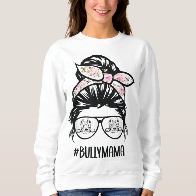 Sweatshirt American Bully Maman, lunettes de cheveux à brique (Devant)