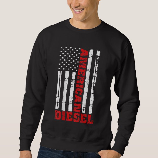 Sweatshirt American Diesel Flag Truck Turbo Brothers (Devant)