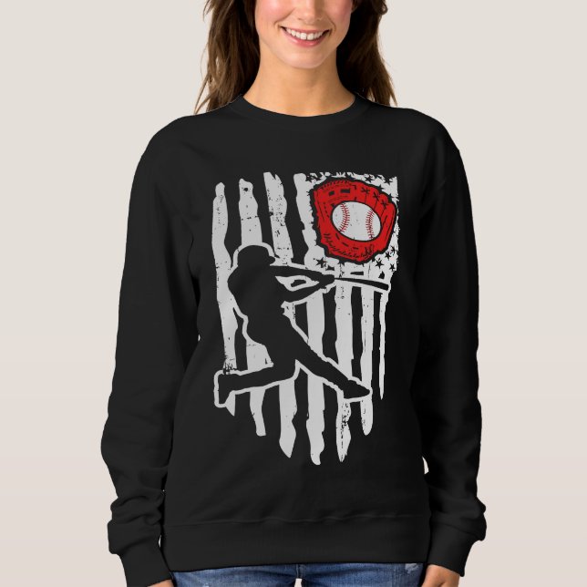 Sweatshirt American Flag Baseball Player  1 (Devant)