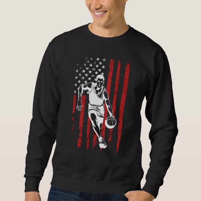 Sweatshirt American Flag Basketball Team  for Men Boys (Devant)