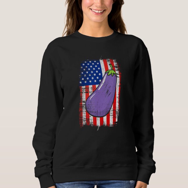 Sweatshirt American Flag Eggplant Les Agriculteurs Aiment Gro (Devant)