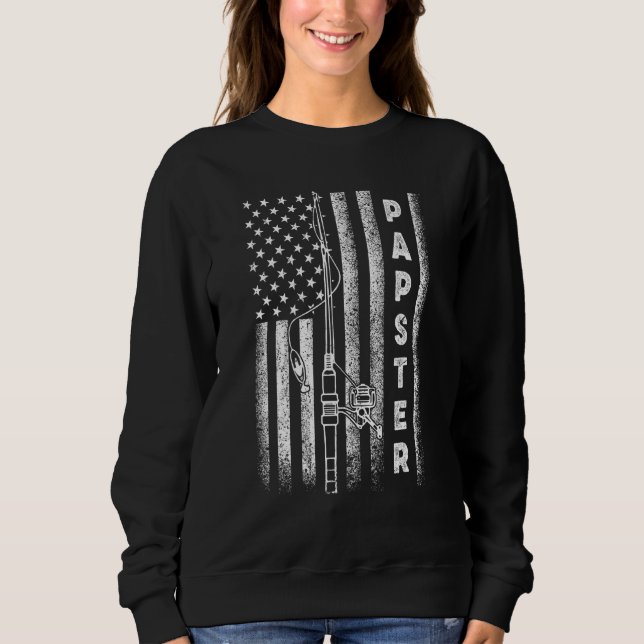 Sweatshirt American Flag Fishing Papster (Devant)