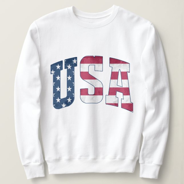 Sweatshirt American Flag Graphic - Womens USA Patriotic Gear (Design devant)