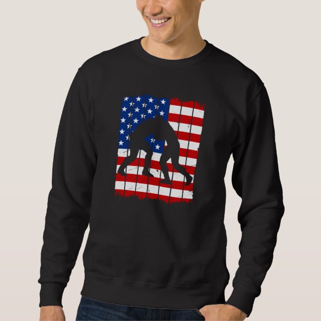 Sweatshirt American Flag Men Wrestling (Devant)