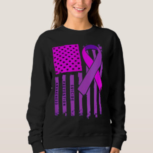 Sweatshirt American Flag Ribbon Sensibilisation au suicide gu