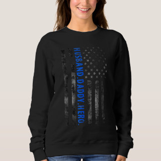 Sweatshirt American Flag Vintage Retro Husband Daddy Père