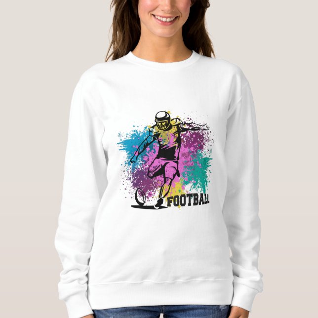 Sweatshirt American Football Grungy Couleurs Splashes (Devant)