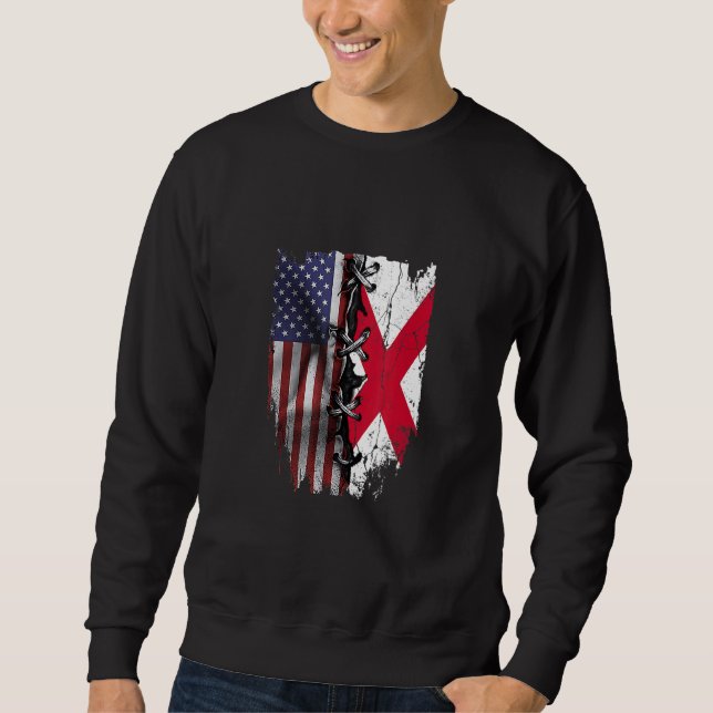 Sweatshirt American Grown British Roots USA Northern Flag (Devant)