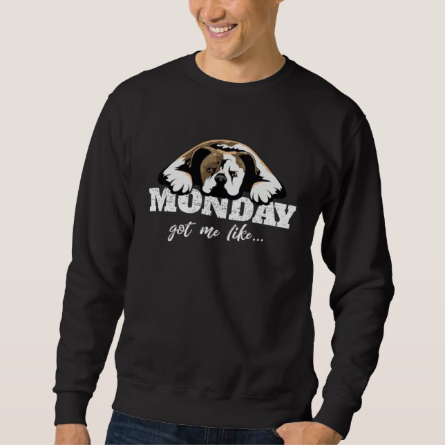 Sweatshirt American Old Southern White Bulldog Retro (Devant)