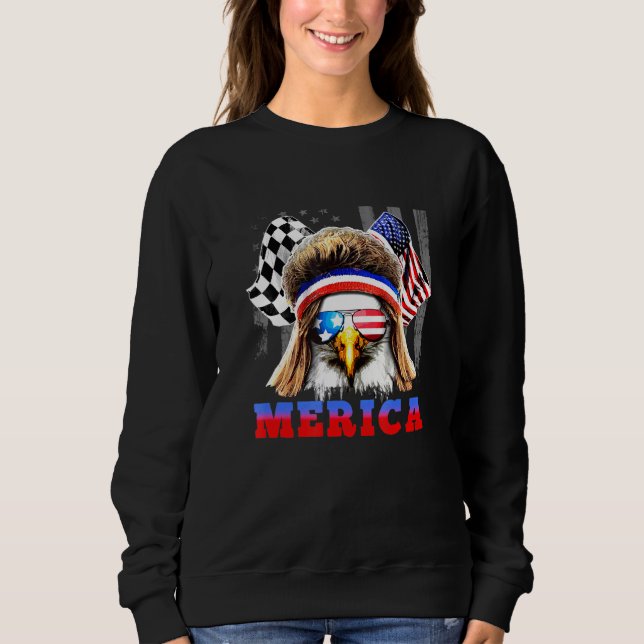 Sweatshirt American Patriotic Bald Eagle Merica (Devant)