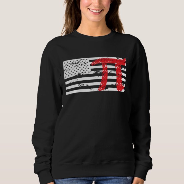 Sweatshirt American Pi US Flag Pi Day Infinate Number (Devant)