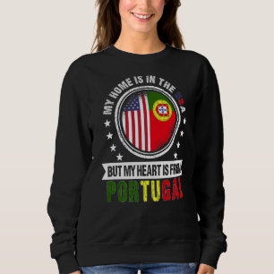 Sweatshirt American Portugais Flag Heart Portgual Américain P