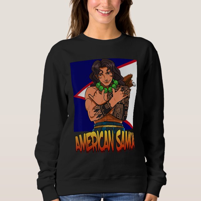Sweatshirt American Samoa Flag Polynesian Shaka Samoan Family (Devant)