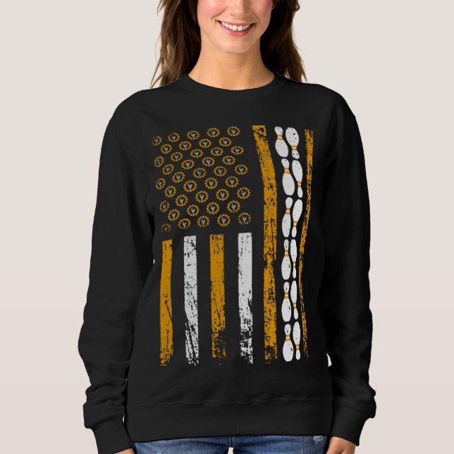 Sweatshirt American Sports Flag Construction Tools Bowling Pi (Devant)