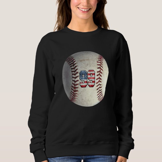 Sweatshirt American USA Flag With Retro 99 Baseball Number 99 (Devant)